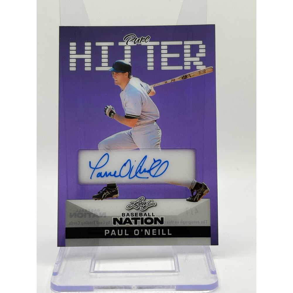 2025 Leaf Baseball Nation Paul O'Neill Pure Hitter Purple Auto 4/7 SP Yankees